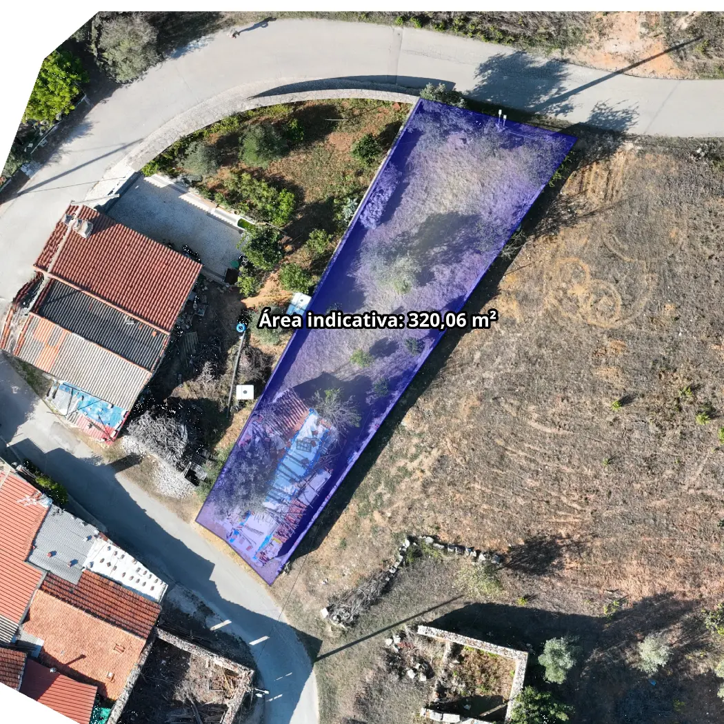 Terreno observado através de um ortomosaico